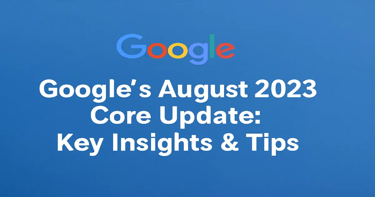 Google’s August 2023 Core Update: What You Need to Know and How to Respond